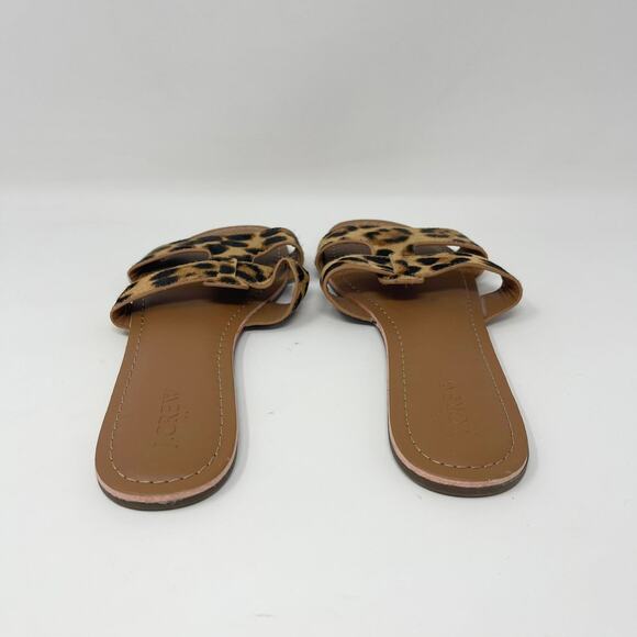 J. Crew Calf Hair Leopard Beachside Slide Sandals Womens 9 Flat Classic Animal - Picture 3 of 7